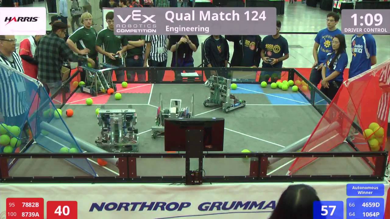 VEX Worlds 2016 - VRC High School - Engineering - Qual 124 (7882B 8739A) 96 vs 246 (4659D 1064P)