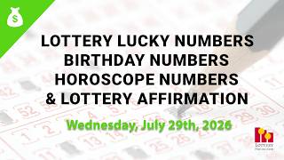 July 29th 2026 - Lottery Lucky Numbers, Birthday Numbers, Horoscope Numbers