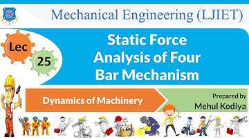 L 25_Static Force Analysis of Four Bar Mechanism | Dynamics of Machinery | Mechanical