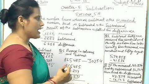 Maths Class 4 Chapter 5 Subtraction