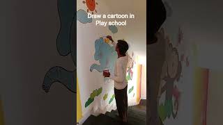School wall art and design painting work |How to draw wall painting|creation arts|#shorts