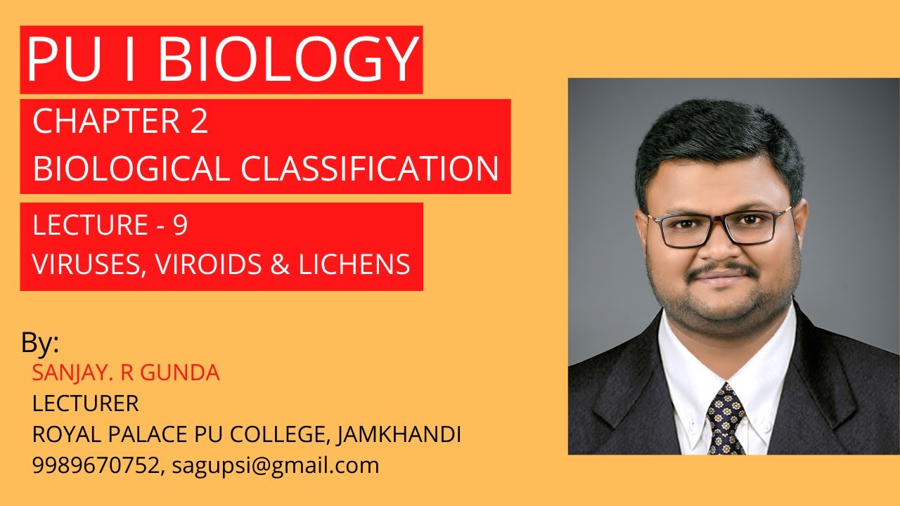 I PU   BIO   CH 2   BIOLOGICAL CLASSIFICATION   TOPIC 6   VIRUSES, VIROIDS & LICHENS