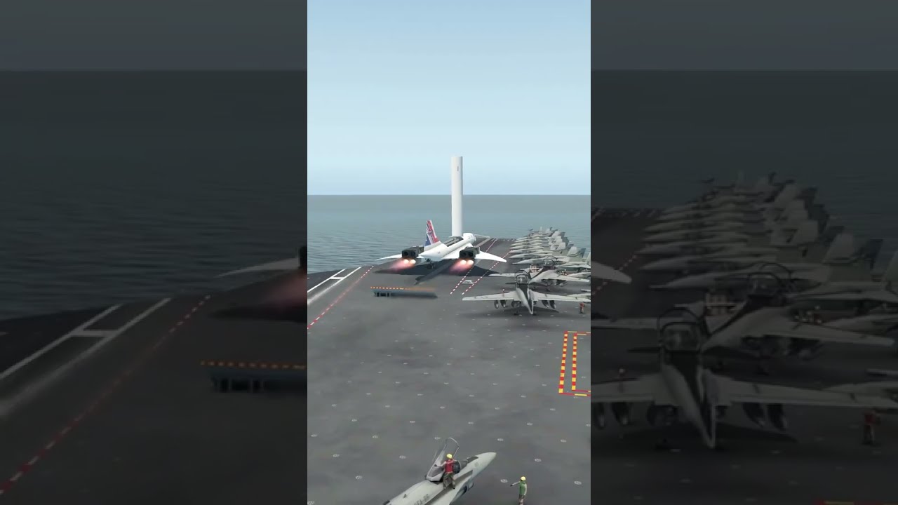 The Shipboard Version Of Concorde Airliner Equipped With Canard Wing Is Simulated GW WWG Shorts