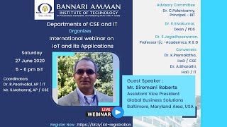 International webinar on Internet of Things(IoT) and its Applications