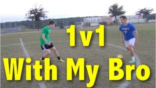 1v1 Football Skills vs My Bro! | SkillRules