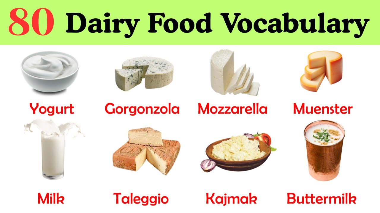 80 Dairy Food Vocabulary || Famous Dairy Food || Near Education