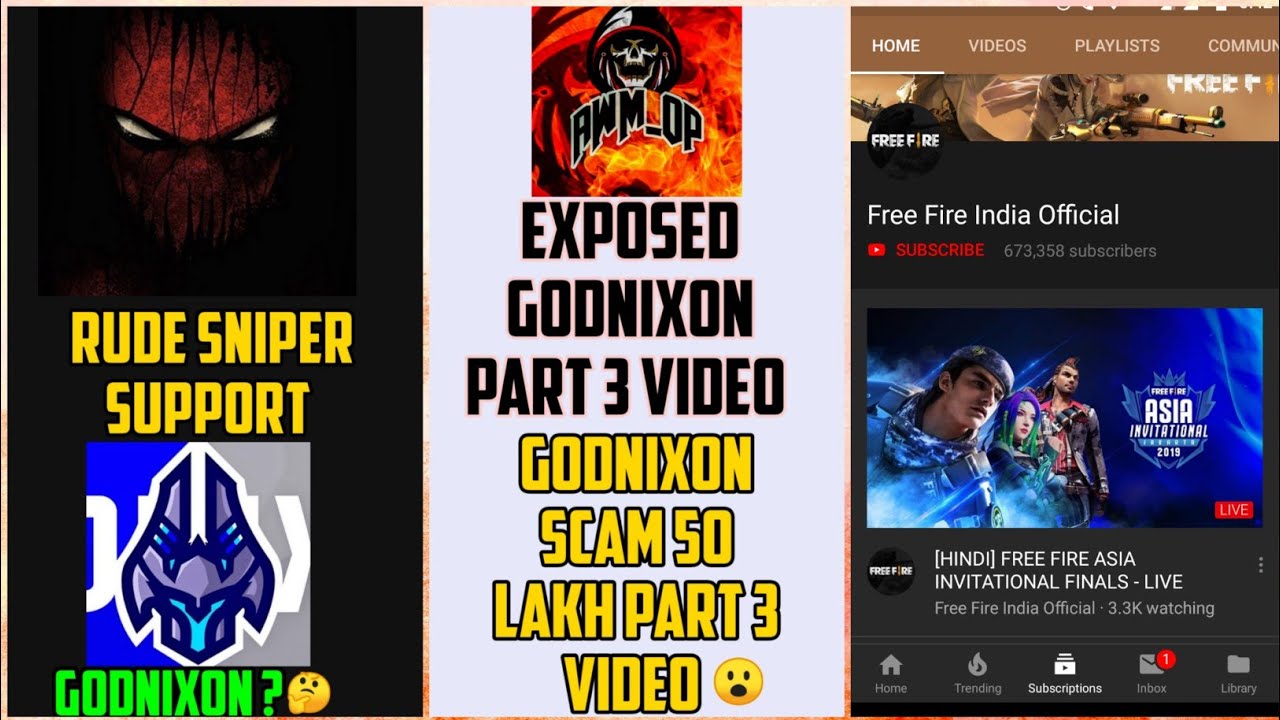 AWM OP VS Godnixon Part 3 Video | Rude Sniper Support GodNixon | FreeFire Asia Final Tournament