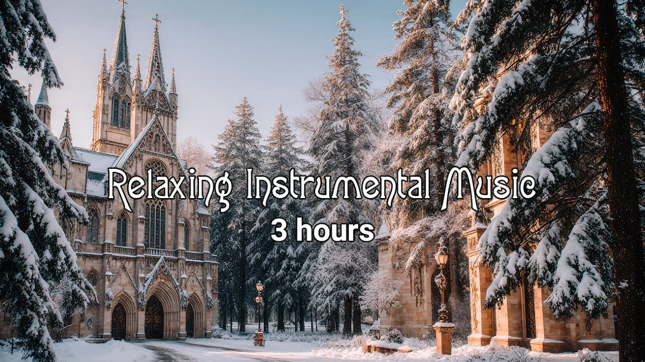 Winter Sanctuary ❄️ Soothing Instrumental Music & Falling Snow for Focus | Winter Ambience