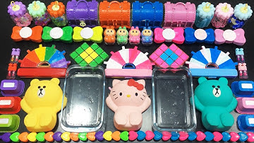 Rainbow and Galaxy !!! Mixing random into Clear Slime !!! Relaxing slime videoTom Slime