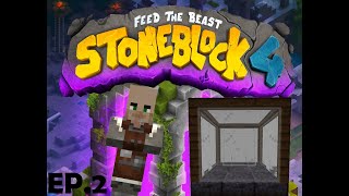 Stoneblock 4 Minecraft modpack Ep2 | Unearther | geologist | Unlimited Resources Wealth