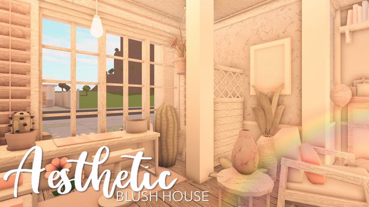 BLOXBURG *no gamepass* Aesthetic Blush House 55k l tour + speedbuild