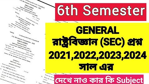 kalyani university 6th semester Political Science SEC question paper previous year2021,22,23,2024#6t