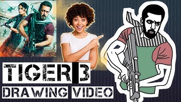 Tiger 3 Drawing video | Drawing Tutorial #drawing  #tiger3 #bollywood #salmankhan #sketch #viral