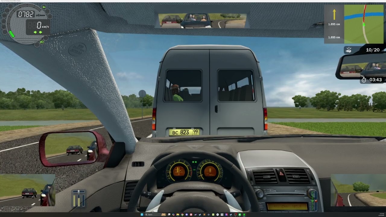 сдаем экзамен на загородном шоссе и хасаним на автомагистрали в city car driving #citycardriving