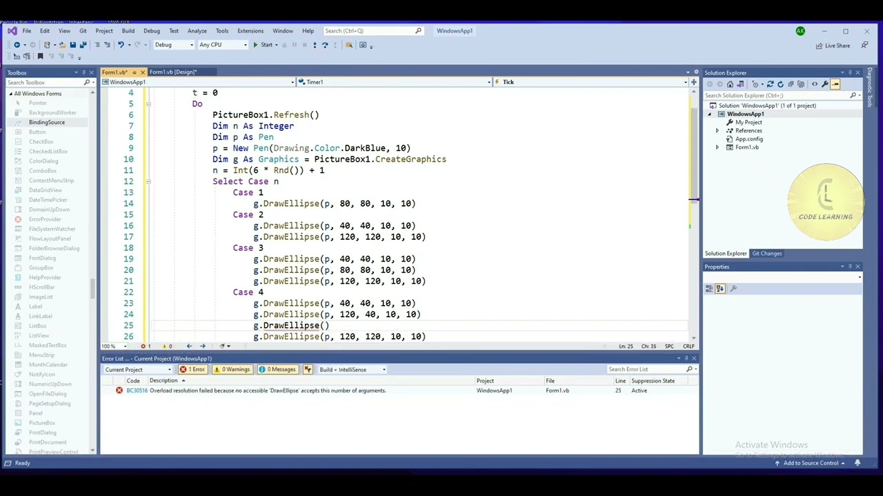 VB.NET | dice roll | CodeLearning