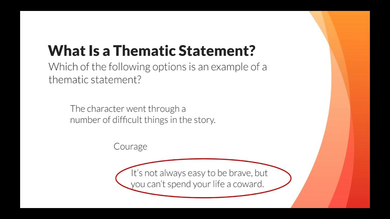 What is the statement. Writing theme.