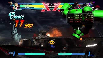 Tron/Frank West/Dr. Strange 750k Damage Combo into Level 5 Frank West - Ultimate Marvel vs Capcom 3