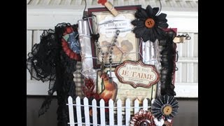 Scrapbookgiggles Rooster Provincial Mini Album Stack the Deck Binding