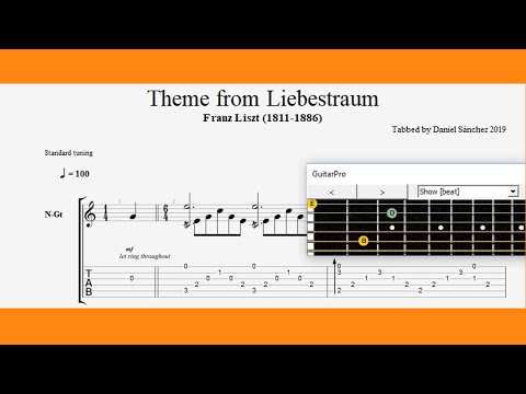 liebestraum-(-theme-)-franz-liszt-(-1811---1886-)---classical-guitar-tab---tutorial---easy