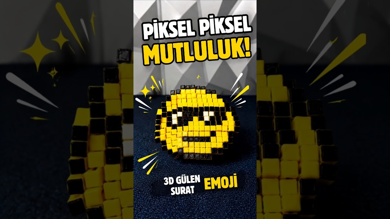 PİKSEL PİKSEL MUTLULUK! 😎 | 3D Gülen Surat Emoji | 3D Print Pixel Art
