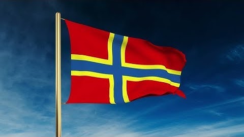 4K Orkney Islands flag slider style. Waving in the win with cloud background animation Stock video