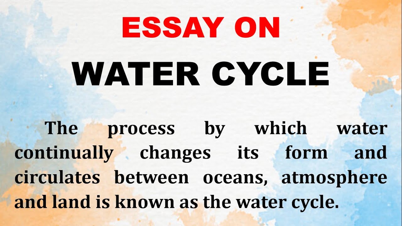 short essay on water cycle