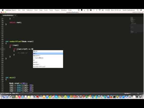 find number of leaf nodes in given binary tree