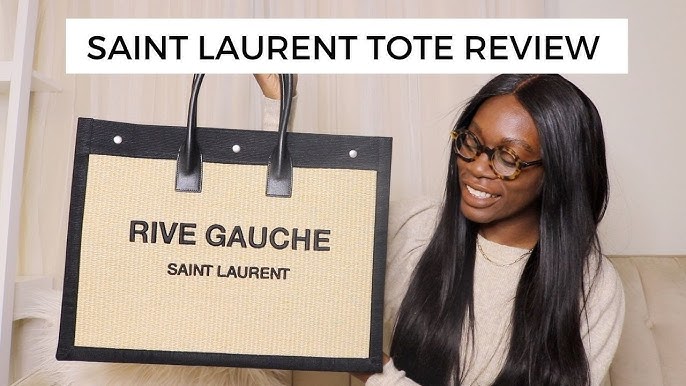 Saint Laurent Large Rive Gauche Leather Tote Sea Salt