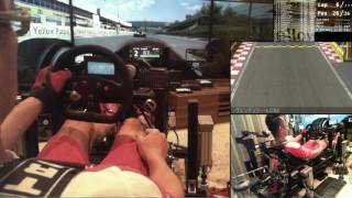 【HROK】8軸レーシングシミュレーターv4.1 [ヴェンチュリー・LC92] キャラミ　F/Rスライド位置・シート横Gスプリングレート変更　高速Gテスト