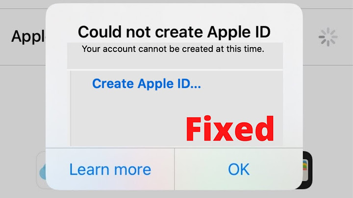 Apple id your account cannot be created at this time