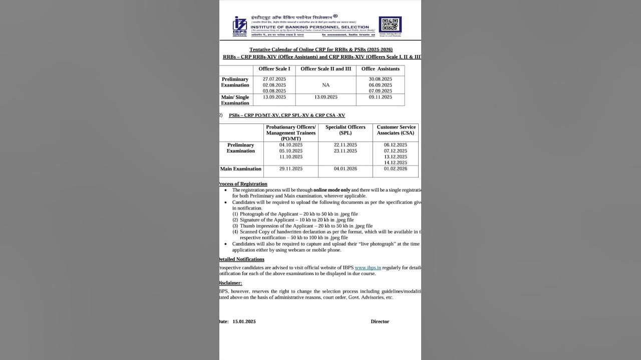 IBPS CALENDAR OUT FOR 20252026. YouTube