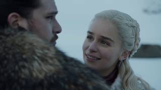 Game of Thrones 8x01 [HD] - Jon and Dany Riding Dragons