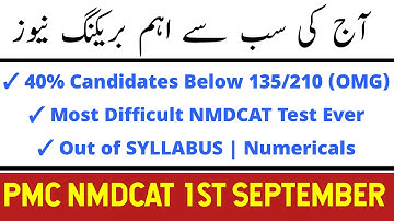 Breaking News NMDCAT 1st September Candidates Review/PMC NMDCAT 2021/NMDCAT Sechdule/PMC Latest News