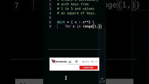 Python Program To Create Dictionary Of Number - Square Pair | Key - Value | Tech Blooded | #Shorts
