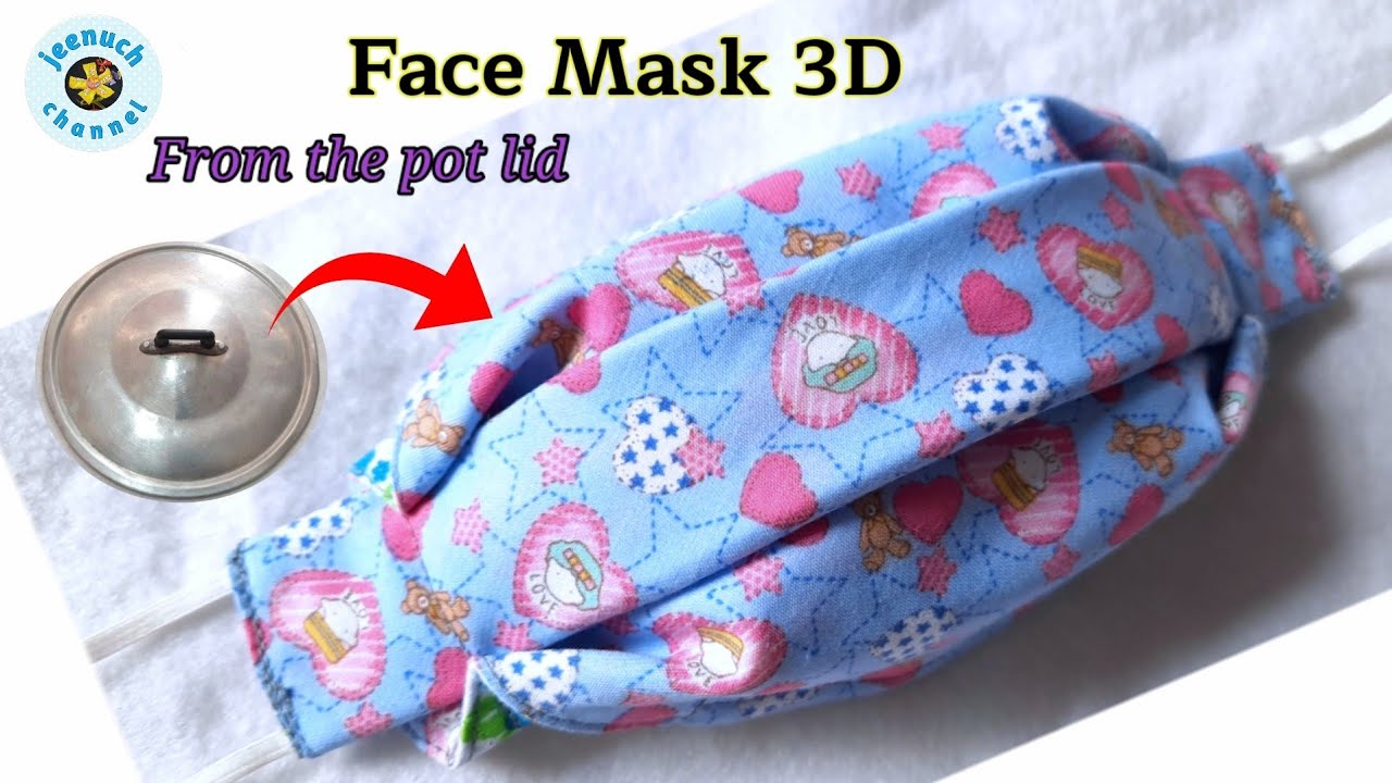 Fabric Face Mask 3D From the Pot Lid Face Mask with Filter pocket