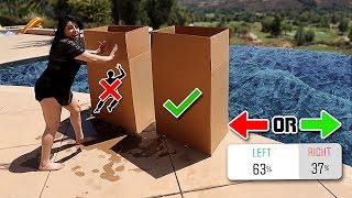 DON'T Push the Wrong MYSTERY BOX into the ICY POOL!! (you choose)