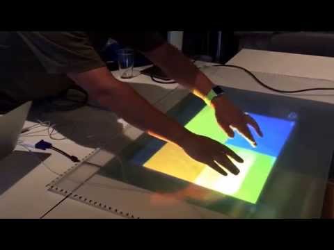 DIY Interactive Table prototype with LEAPMOTION , Clear Screen-  試作型インタラクティブテーブル ポリッドスクリーン利用
