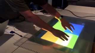 DIY Interactive Table prototype with LEAPMOTION , Clear Screen-  試作型インタラクティブテーブル ポリッドスクリーン利用