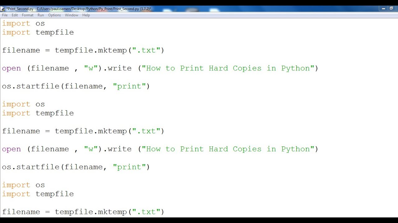 How To Print Hard Copies Using A Printer In Python YouTube How To Print Hard Copies Using A Printer In Python YouTube