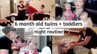 twins 6 months old  twins routine  mom of 4 night time routine // twins evening routine