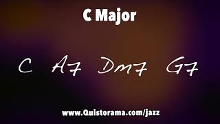 Vignette de la vidéo "C Major Jazz Backing Track || Slow Swing 1-6-2-5"