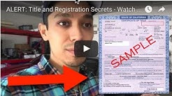 ALERT: Title and Registration Secrets - Watch This Video Before You Register Your Flipper Car 