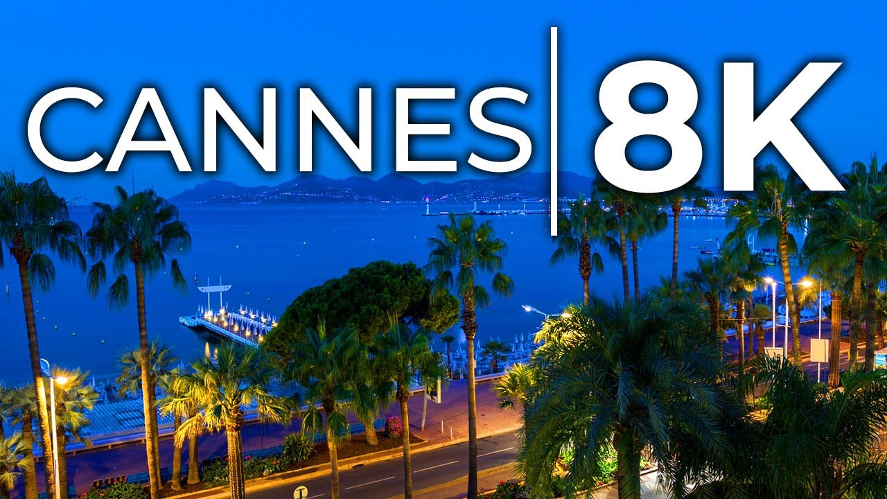Cannes 8K ULTRA HD 60 FPS Walking Tour - Windy Coniferous
