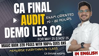 CA Final Audit (IN ENGLISH) Demo 02 | Exam Oriented Batch - May 25 & Nov 25 Exams | Audit Best Book screenshot 4