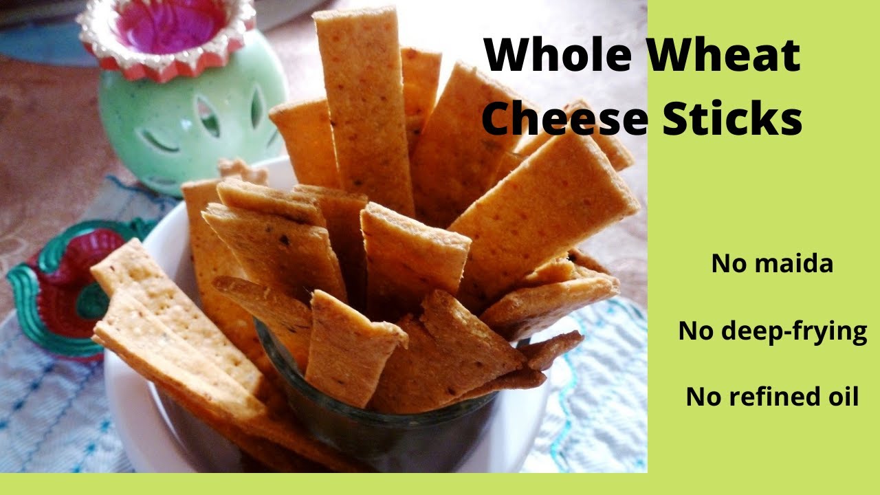 Cheese sticks with whole wheat flour/Baked cheese flavour cracker/Healthy snack/healthically Kitchen | Healthically Kitchen