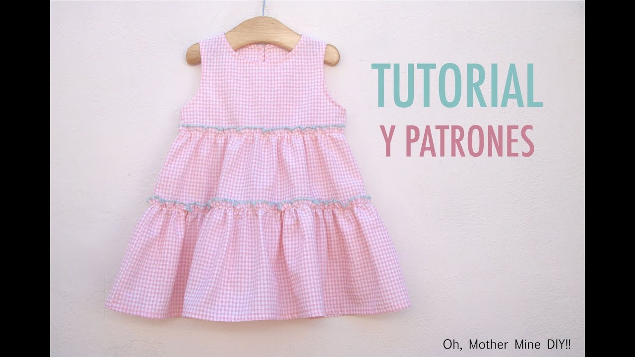 a coser: Vestido volantes niñas (patrones - YouTube