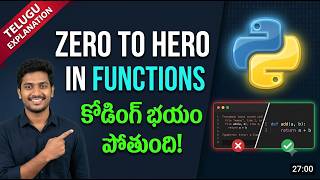 Master Python Functions in 27 Mins | Part 1 - Basics to Syntax (Telugu) ⚡