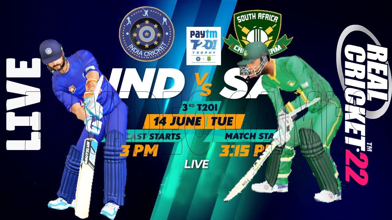 3rd T20 𝗜𝗻𝗱 𝘃𝘀 𝗦𝗮 - 𝗜𝗻𝗱𝗶𝗮 𝘃𝘀 𝗦𝗼𝘂𝘁𝗵 𝗔𝗳𝗿𝗶𝗰𝗮 - Real Cricket 22 Live Stream