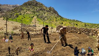 IRAN nomadic life: 🏕🌱Preparing the Kuhgol Family Garden for Growing Vegetables in the Mountains ⛰️