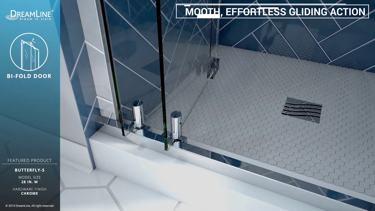 DreamLine ButterflyS Frameless Shower Door BiFold Opening YouTube